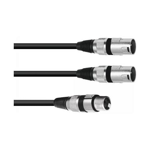 Cavo adattatore Xlr (f) / 2xxlr (m) 1.5m Bk - Foto 1