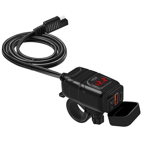 Caricabatterie Rapido Usb-c/usb Per Auto E Moto Black - Foto 1