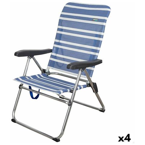 Sedia Da Spiaggia Aktive Mykonos Azzurro 47 X 93 X 63 Cm (4 Unità) - Foto 1