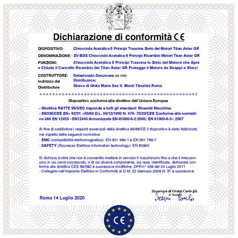 Boccola Acetalica Chiocciola 6 Principi Trainata Dalla Vite Senza Fine Fa Scorrere Lo Stelo Dei Pistoni Titan Apre E C - Foto 5