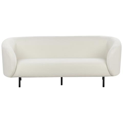 Divano 3 Posti Loen Bouclé Bianco - Foto 12