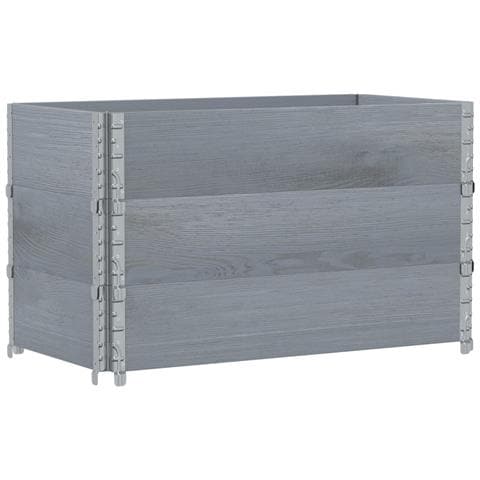 Fioriera Da Giardino Grigia 40x40x78 Cm Legno Massello Di Pino - Foto 2