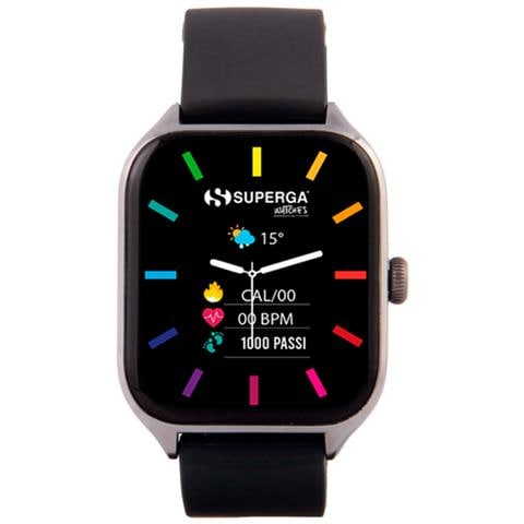 Smartwatch SWT-STC004 Bluetooth Cassa Silver 42 mm in Alluminio con Doppio Cinturino Nero e Blu - Foto 2