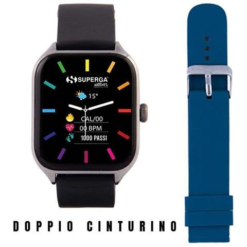 Smartwatch SWT-STC004 Bluetooth Cassa Silver 42 mm in Alluminio con Doppio Cinturino Nero e Blu - Foto 5