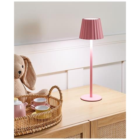 Lampada Da Tavolo Pombeiro Metallo Rosa Pastello - Foto 1