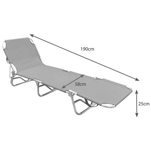 Lettino Spiaggia Piscina Schienale Regolabile Pieghevole Camping Beach Buenos Aires Lettino Beige - Foto 5