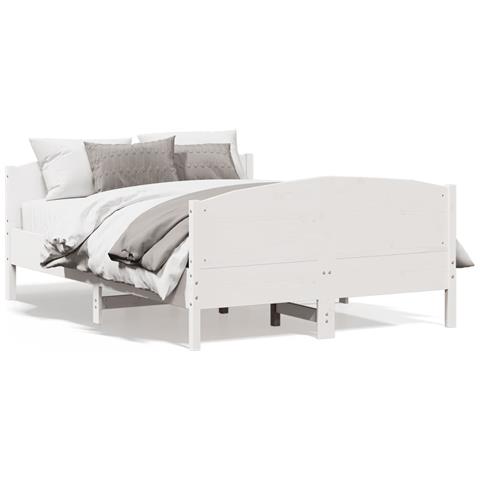 Letto Senza Materasso Bianco 120x190 Cm Legno Massello Di Pino - Foto 2