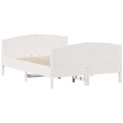 Letto Senza Materasso Bianco 120x190 Cm Legno Massello Di Pino - Foto 3