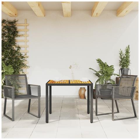 Sedie Da Giardino Set 2 Pz Polyrattan Nero - Foto 3