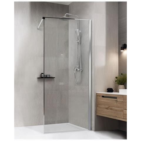 Parete Doccia Waspam 80 X 190 Cm Argento - Foto 1