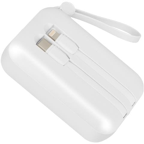 Batteria Esterna 10000mah + Cavi Lightning E Usb-c Compatta, Bianco - Foto 2
