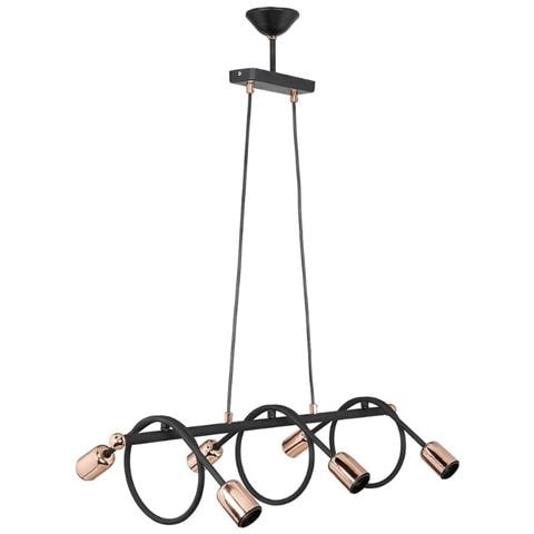 Lampada Da Soffitto Derbent Mdl3938 In Metallo Nero Con Sei Porta Lampade - Foto 1