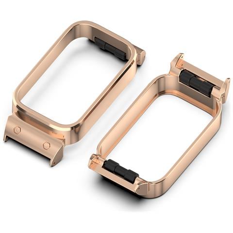 Cornice In Metallo Per Xiaomi Band 9 Active/redmi Band 3 (18mm) Pinkgold - Foto 1