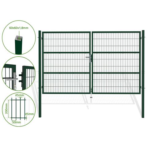 Cancello Battente In Rete Verde Razo 3m H.180cm - Foto 1