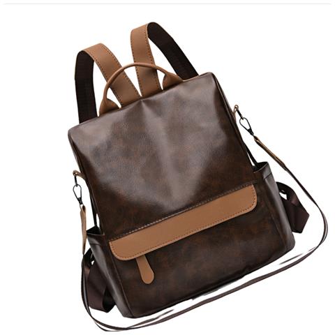 Zaino Da Donna In Pelle Pu Alla Moda - Borsa A Tracolla Elegante E Versatile Darkbrown - Foto 2