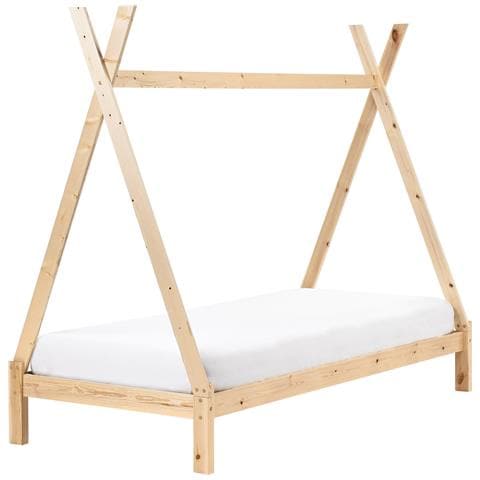 Letto Per Bambini Tenda Tipi Legno Di Pino Devay 90 X 200 Cm Marrone Chiaro - Foto 2