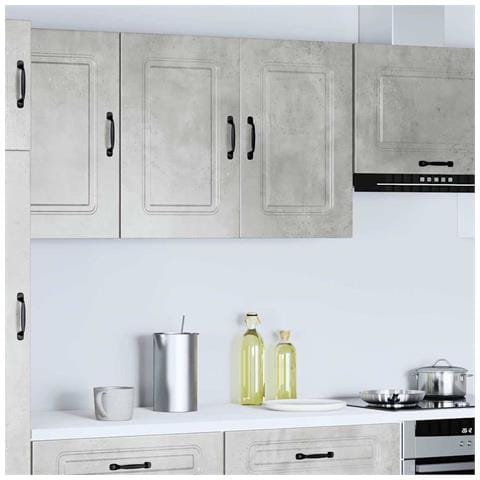 Pensile Da Cucina Kalmar Grigio Cemento In Legno Multistrato - Foto 2