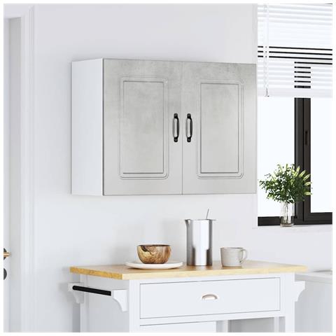 Pensile Da Cucina Kalmar Grigio Cemento In Legno Multistrato - Foto 3