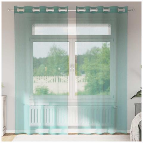 Tende In Voile Con Occhielli 2 Pz Turchese - Foto 1