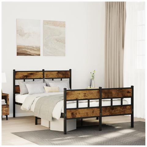 Giroletto Senza Materasso In Metallo Rovere Fumo 120x190 Cm - Foto 1