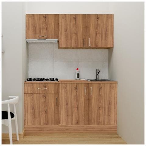 Cucina Monoblocco Isernia 160 Rovere Con Elettrodomestici - Foto 1