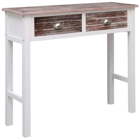 Tavolo Consolle Marrone 90x30x77 Cm In Legno - Foto 2