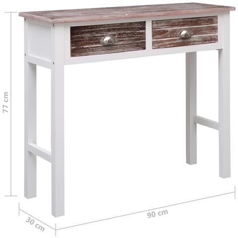 Tavolo Consolle Marrone 90x30x77 Cm In Legno - Foto 8