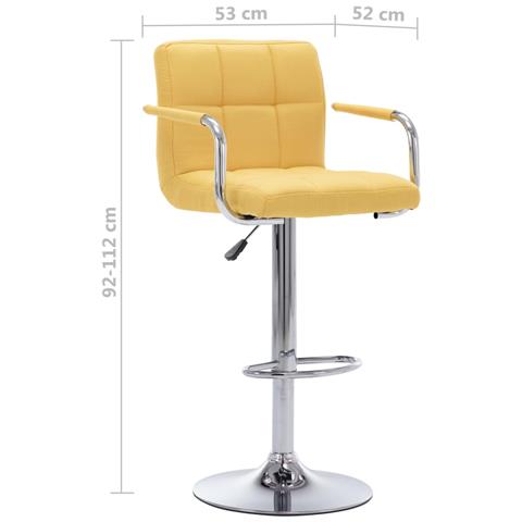 Sedie Da Bar 2 Pz Gialle In Tessuto - Foto 8