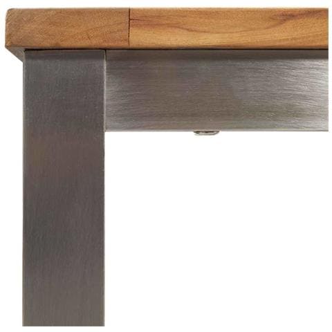 Tavolo da pranzo da esterno 180x90x75 cm in legno massello di teak - Foto 9