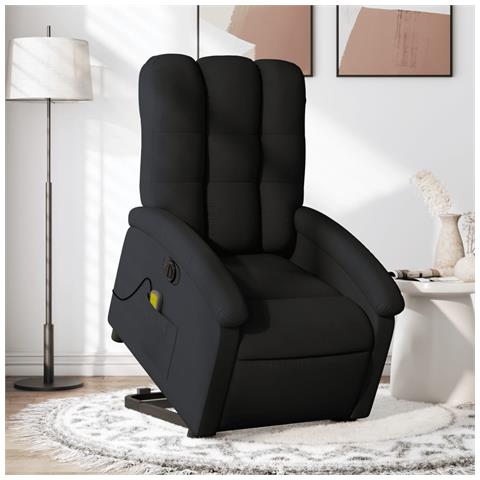 Poltrona Alzapersona Massaggiante Elettrica Nera in Tessuto - Foto 2