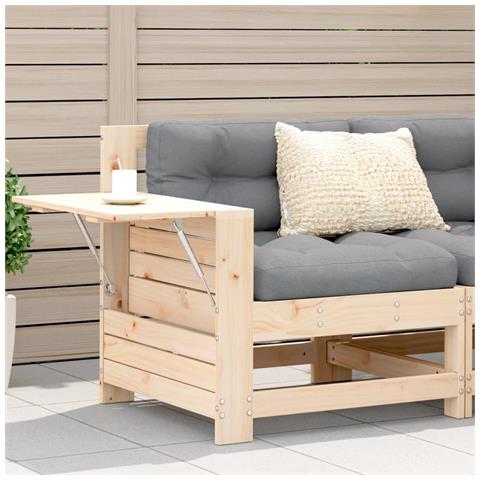 Divano Giardino Senza Braccioli con Cuscino Legno Massello Pino - Foto 2