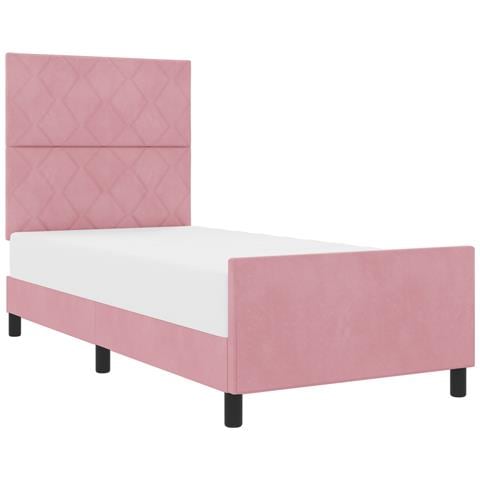 Struttura del letto in velluto rosa 100x200 cm - Foto 1