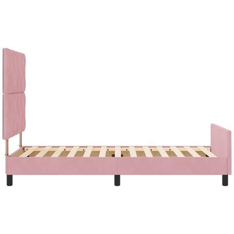 Struttura del letto in velluto rosa 100x200 cm - Foto 9