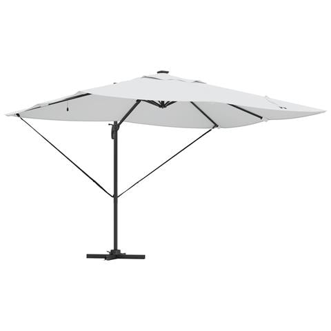Ombrellone a Sbalzo con LED Sabbia 352x251x265 cm Alluminio - Foto 1