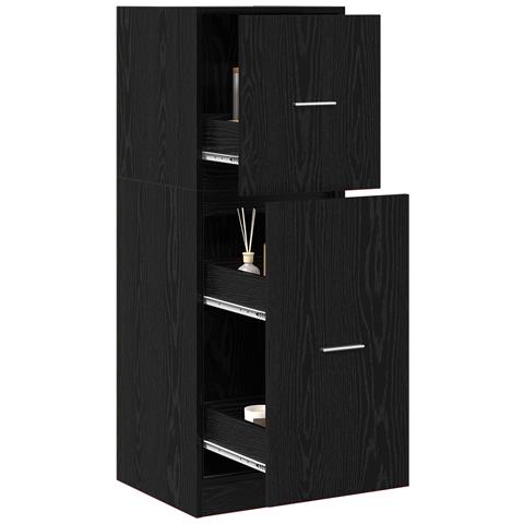 Armadio da farmacia in rovere nero 40x41x118 cm in legno ingegnerizzato - Foto 1