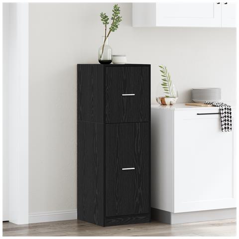 Armadio da farmacia in rovere nero 40x41x118 cm in legno ingegnerizzato - Foto 2