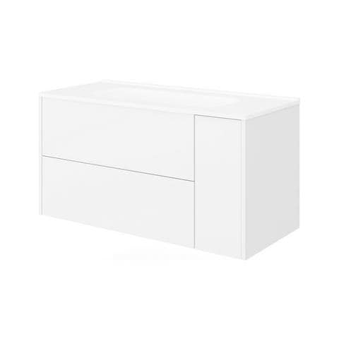 Base Sospesa Con Cassetti Cm 100 Mod. Trio - Bianco Opaco - Foto 1