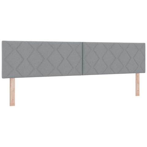 Testiera con luci a strisce a LED Grigio chiaro 200 cm Tessuto - Foto 1