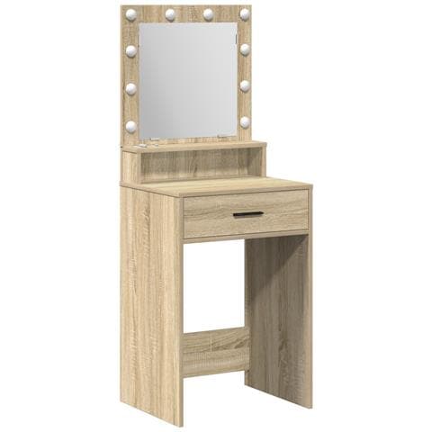 Toeletta vitaXL con luci LED Rovere Sonoma 50x41x135 cm - Foto 1