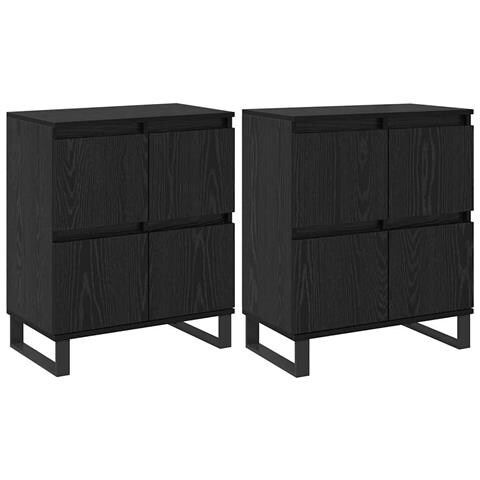 Sideboards 2 pcs Rovere nero 120 x 35 x 70 cm Legno multistrato - Foto 1