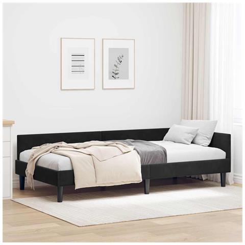 Struttura del letto ad angolo con testiera Nero 80 x 200 cm - Foto 2