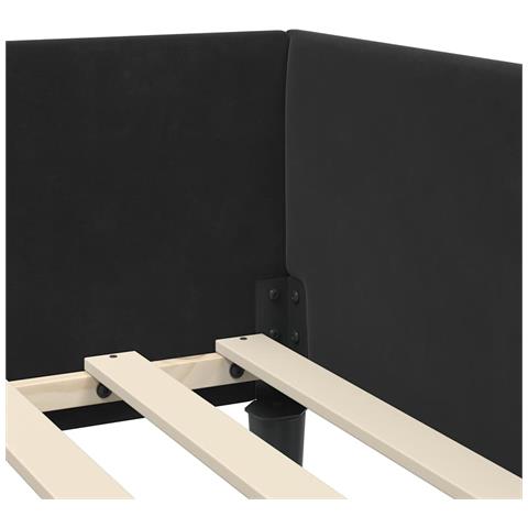 Struttura del letto ad angolo con testiera Nero 80 x 200 cm - Foto 9