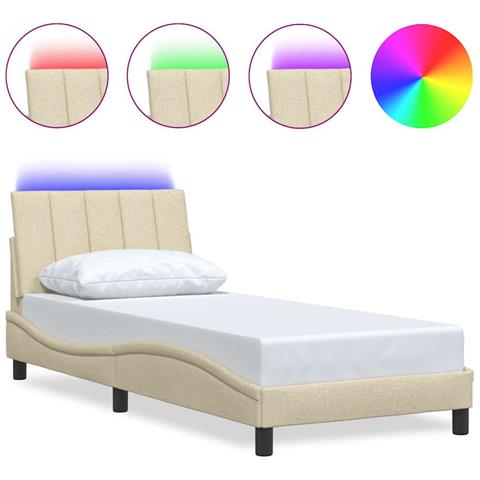 Giroletto senza Materasso Crema 90x190 cm in Tessuto - Foto 1