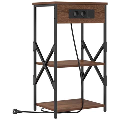 Armadio da Notte con lo scaffale Rovere marrone 41 x 31 x 76 cm - Foto 1