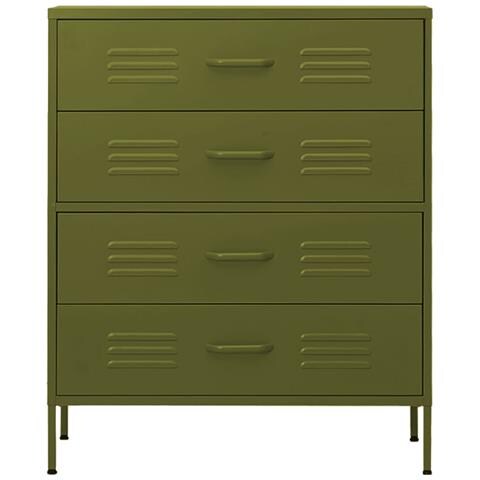 Lusso Casadino - Cassettiera Verde Oliva 80x35x101,5 Cm In Acciaio - Foto 2
