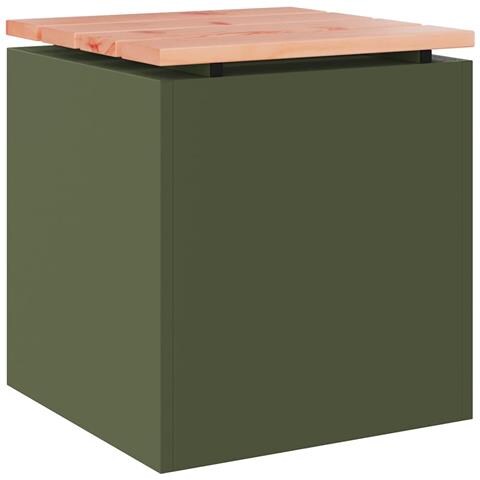 Panchina da giardino Oliver verde 40 x 40 x 43 cm Acciaio - Foto 1