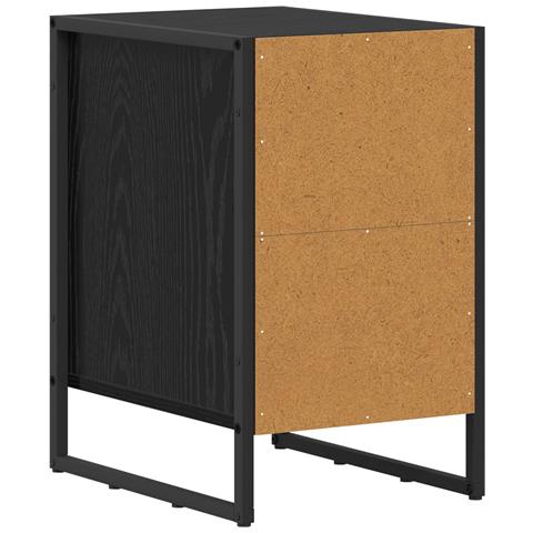 Comodino 2 pcs Rovere Nero 39,5 x 30 x 50 cm Legno multistrato - Foto 9