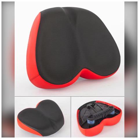 Sella Bici Ergonomica In Gel Comfort - Sollievo Dalla Pressione E Assorbimento Degli Urti Red - Foto 6