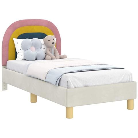 Struttura letto per bambini con testata Crema 70 x 140 cm - Foto 1
