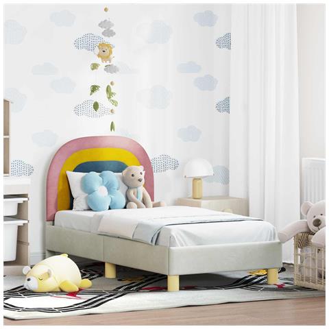 Struttura letto per bambini con testata Crema 70 x 140 cm - Foto 2